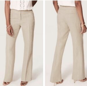 LOFT Julie Linen Button Pocket Pant 0P Ann Taylor Women's Curvy Trouser Petite 0